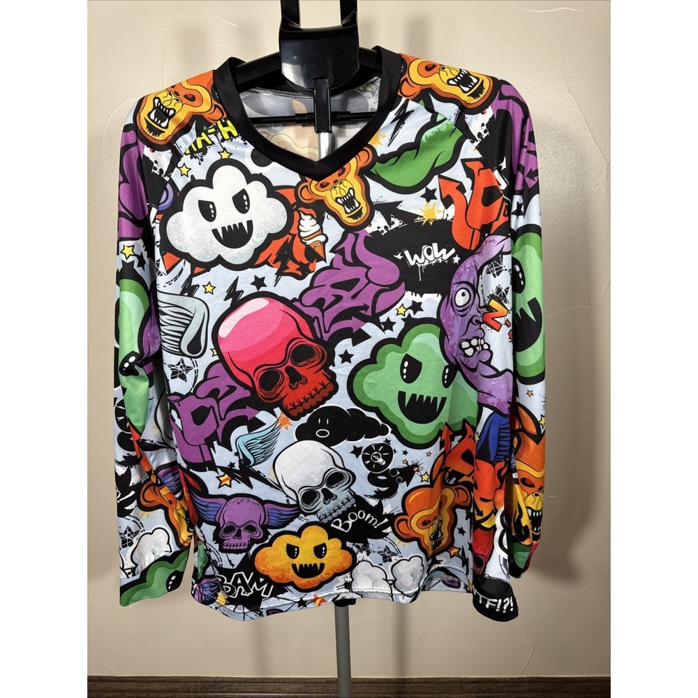 Graffiti‎ LS Shirt Men XL Polyester Skull Apes Arcade